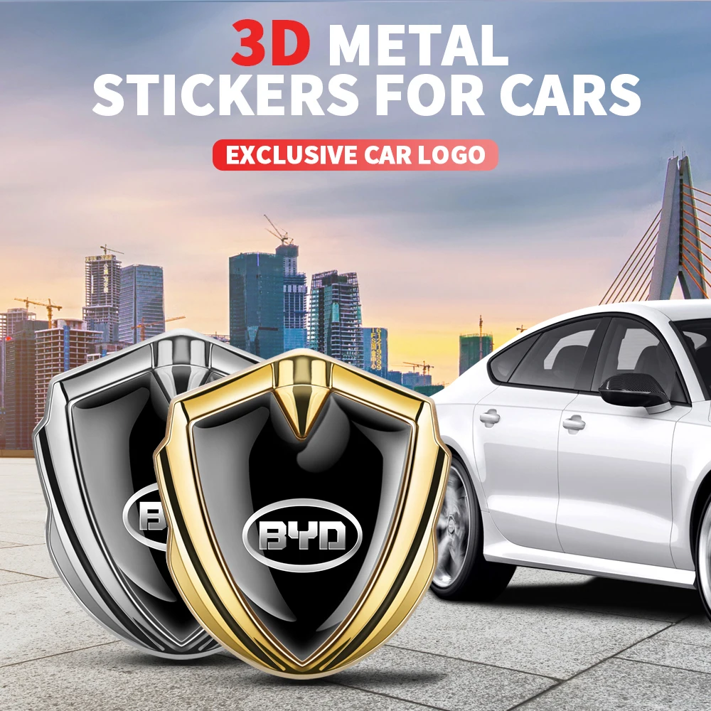1PCS 3D Metal Car Side Fender Sticker Shield Emblem Badge Logo for BYD Accessories F3 F0 S6 S7 E5 E6 M6 G3 G5 Decoration Goods - купить по