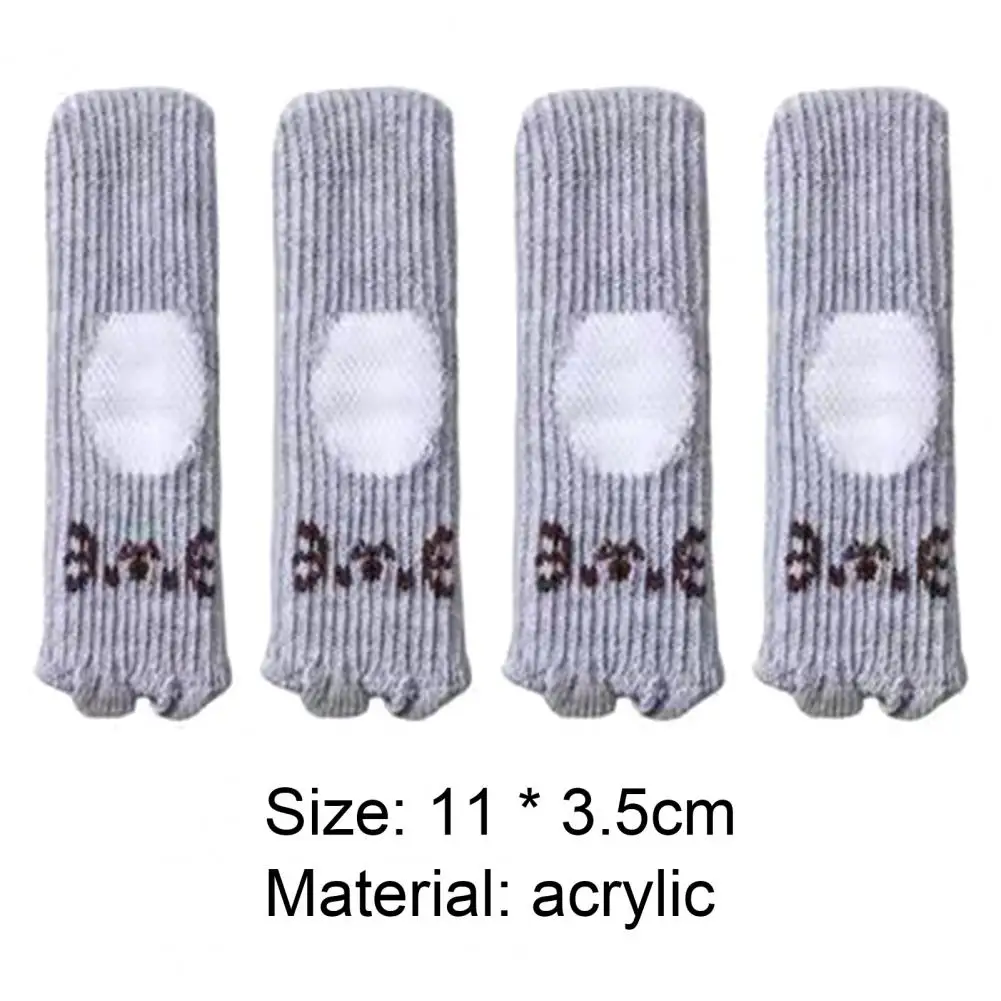 4Pcs/Set Table Leg Cover Thickened Noise Reduction Acrylic Fiber Knitted Door Handle Chair Foot Sock for Household |