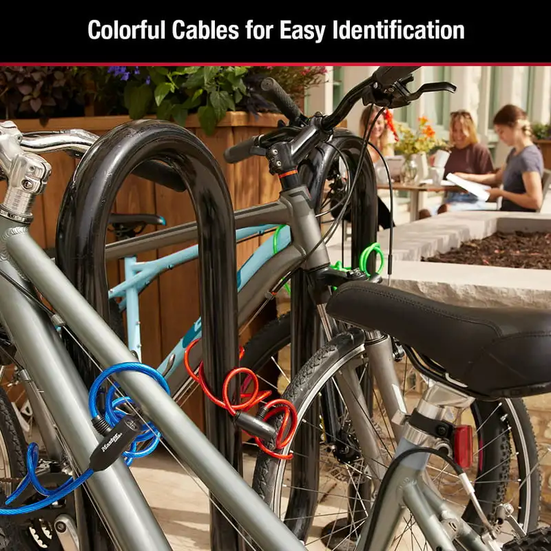 

6 ft. Long Bike Cable with Key, Assorted Colors, 3 Pack Keyed-Alike