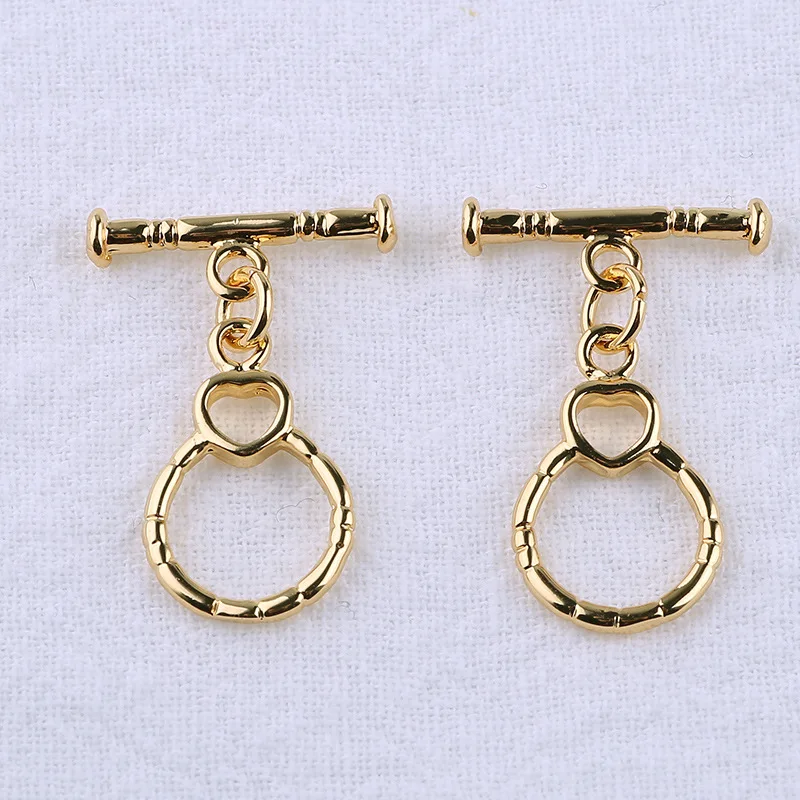 

10 Pcs 18K Real Gold Plated Copper Double Ring / Love Round OT Clasp Bracelet Necklace Connection Clasp DIY Jewelry Accessories