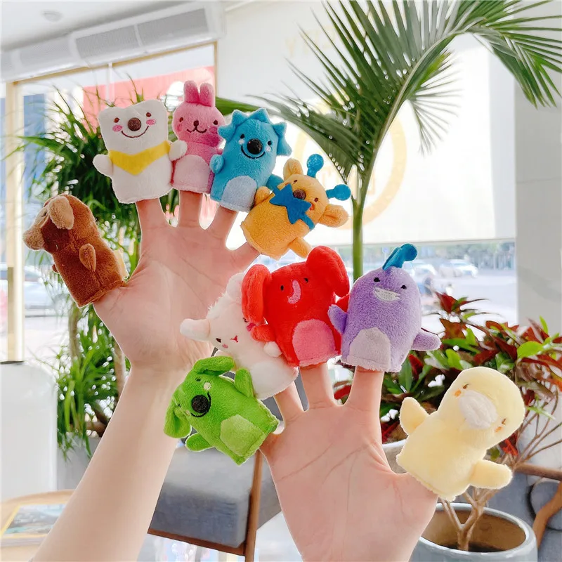 

New Creative Finger Puppet Plush Toy Cartoon Animal Plush Kindergarten Early Education Storytelling Props Good Quality Kids Gift
