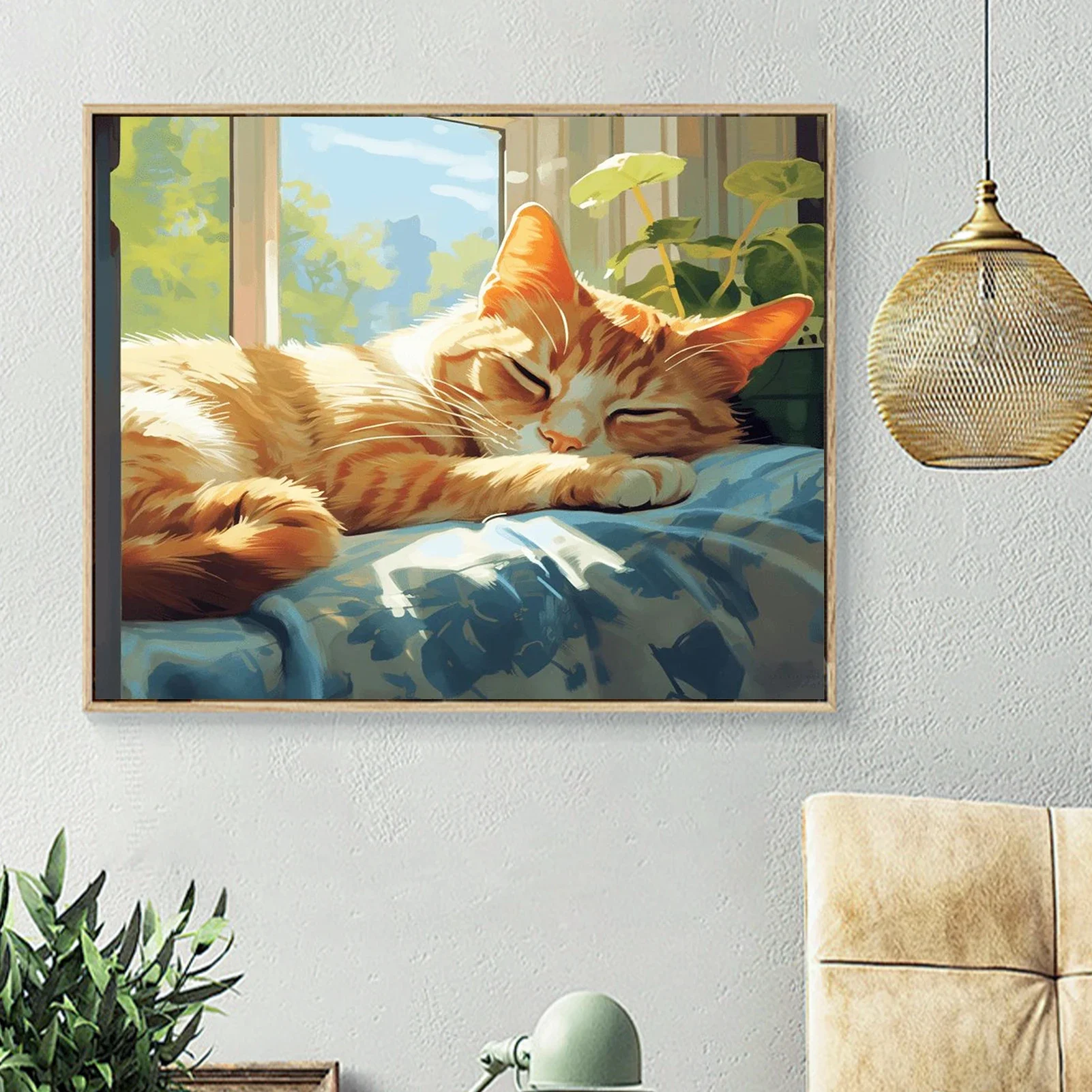 124344 Набор красок по номерам сделай сам для взрослых — кошка акриловая цифровая