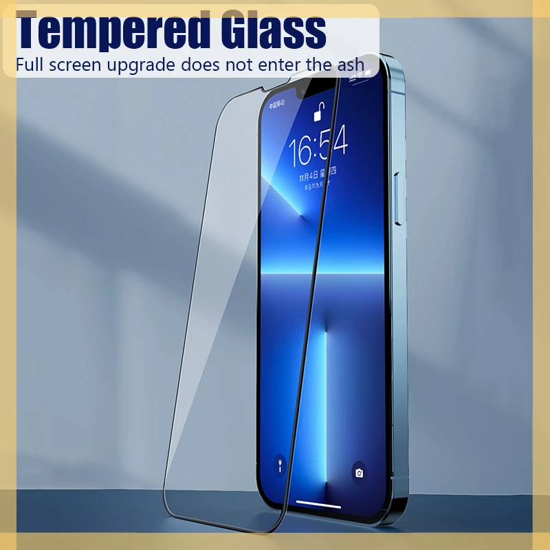 4Pcs Full Cover Tempered Glass On the For iPhone 11 12 13 Pro Max Screen Protector For iPhone 6 7 8 Plus X XR XS MAX SE 20 Glass