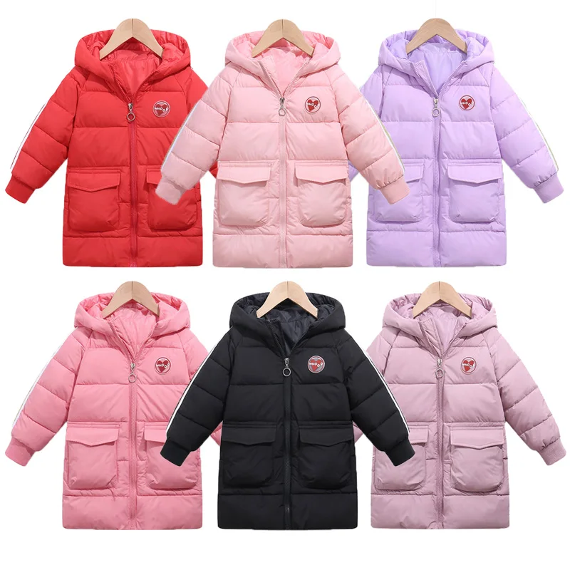 

Пуховые парки для девочек, зимняя детская одежда, верхняя одежда с хлопковой подкладкой для подростков, Утепленные длинные куртки с капюшоном для мальчиков, 2022