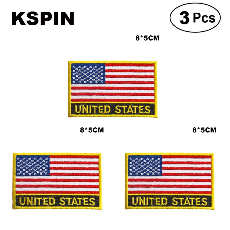 U.S.A. Rectangular Shape Flag patches embroidered flag patches national flag patches for clothing DIY Decoration