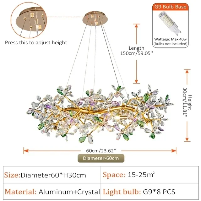

Подвесная хрустальная люстра JIAYOOR