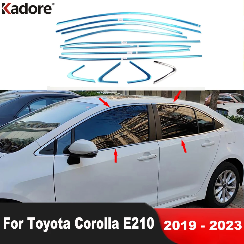 

Car Window Frame Sill Trim For Toyota Corolla E210 sedan 2019-2021 2022 2023 Steel Upper Bottom Window Molding Strip Accessories