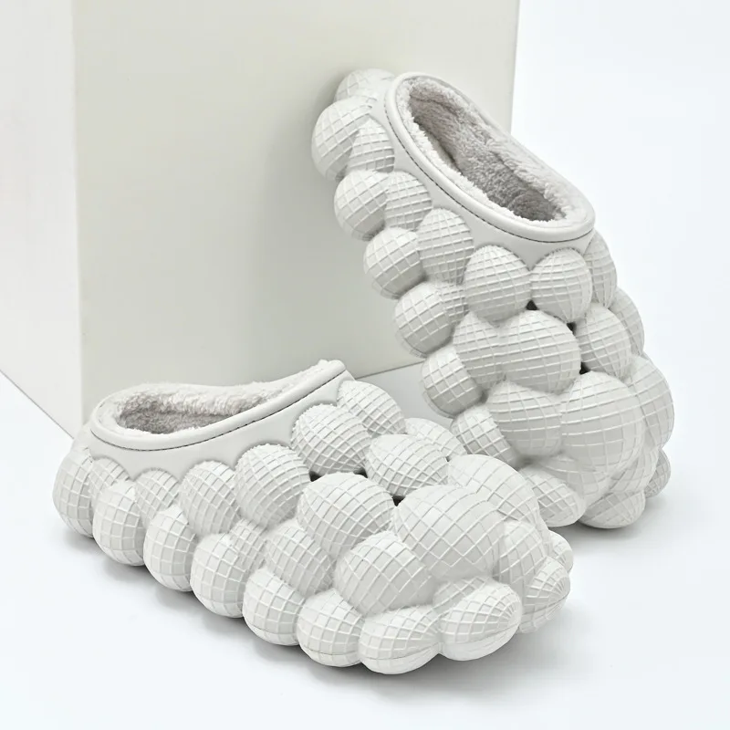 

Зимние мужские плюшевые тапочки модные интернет знаменитости эва теплые плюшевые кожаные Тапочки Мужская Нескользящая домашняя хлопковая обувь