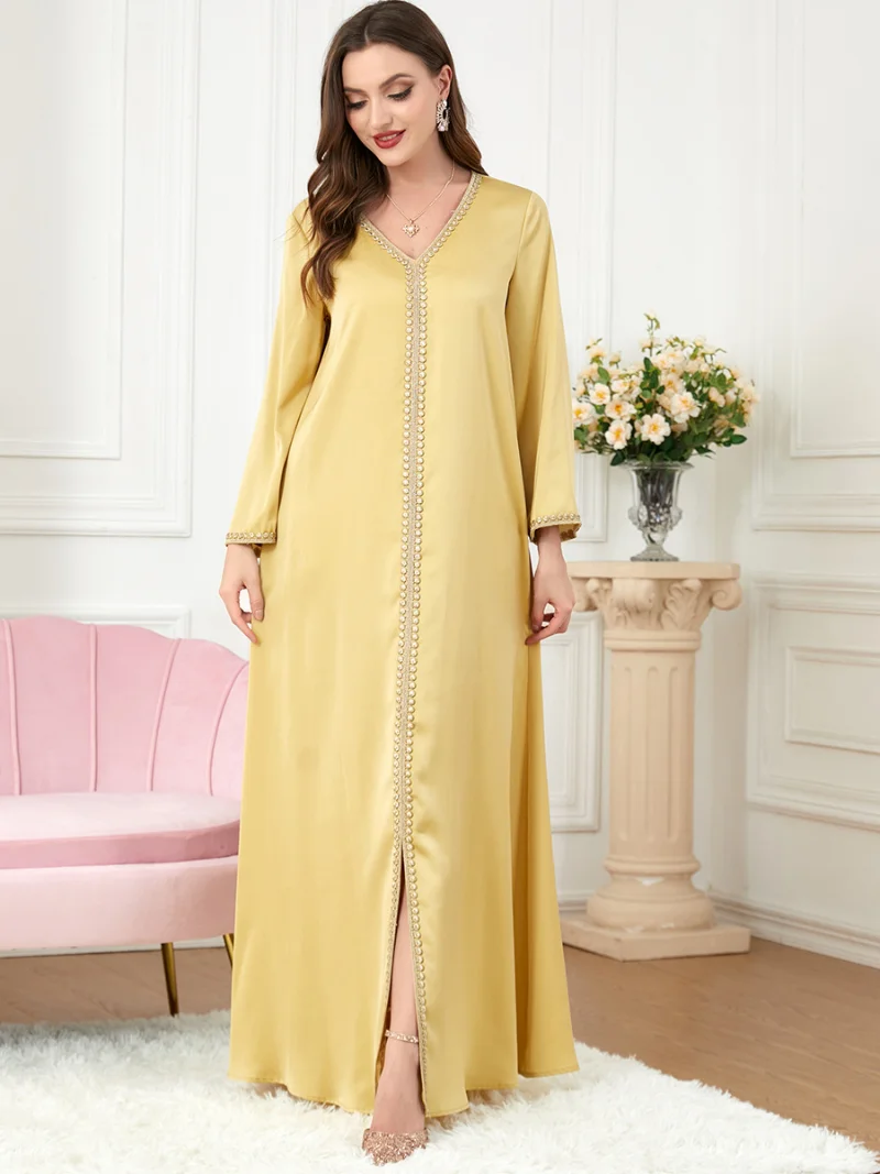 Eid Dress For Woman Muslim Sets Floral Guipure Lace Panel Belted 2pcs Dress Kaftan Dubai Luxury The Charm Of Ramadan in 2023