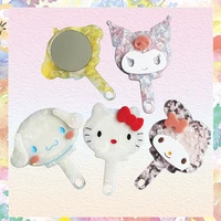 sanrioed acetate mirror handheld kawaii anime kuromi my melody hello kitty portable cosmetic mirrors girlish cute girls gifts