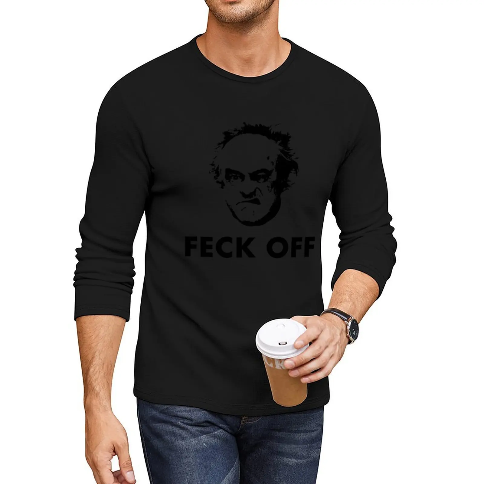 Длинная футболка Feck Off с графикой Мужская