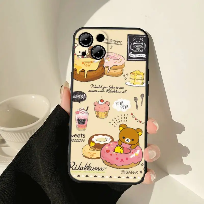 Чехол Rilakkuma для iphone13 12 Pro 11 Max X XR Mini XS MAX 7 8 plus 6s 2020 se