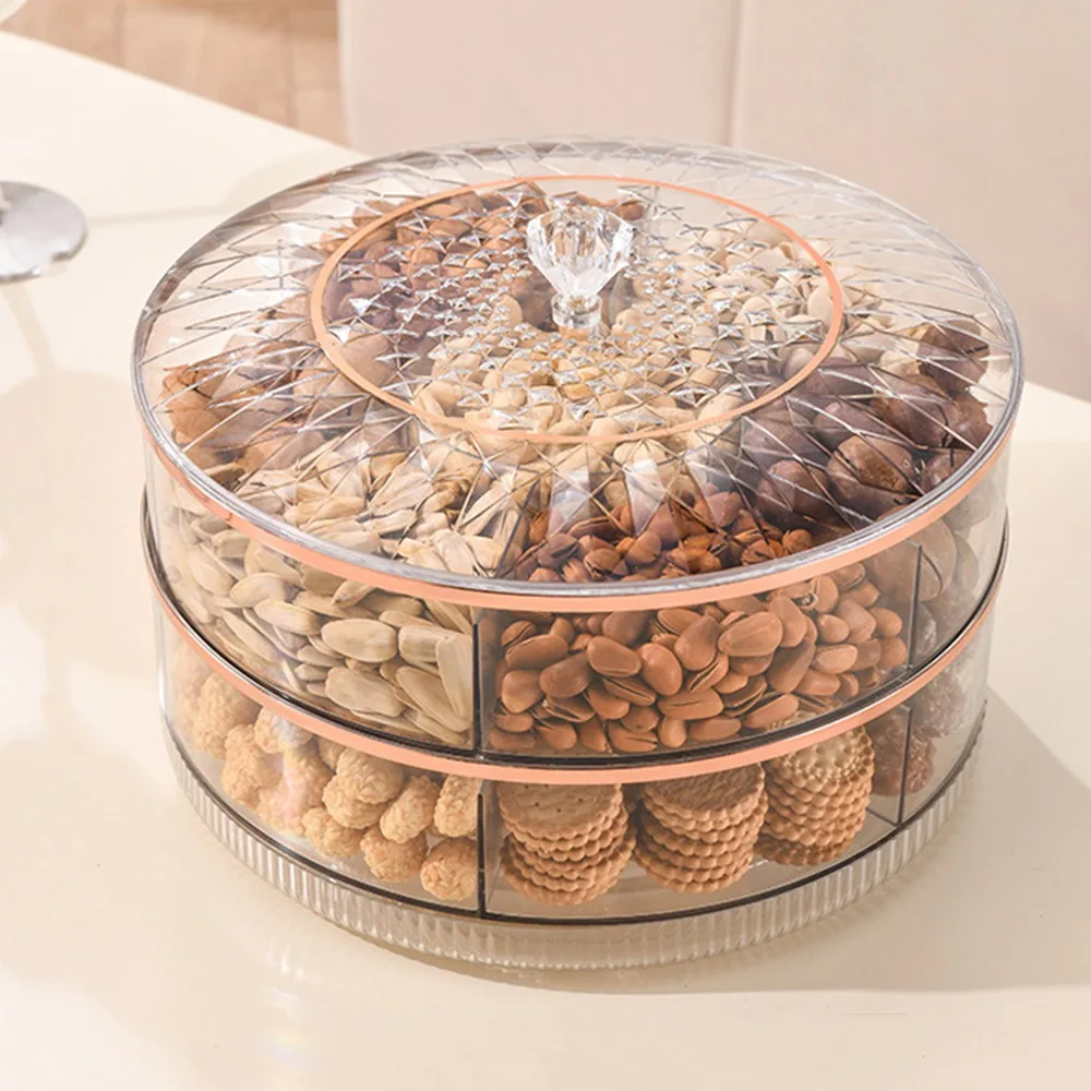 

Прозрачный вращающийся поднос для хранения сухофруктов