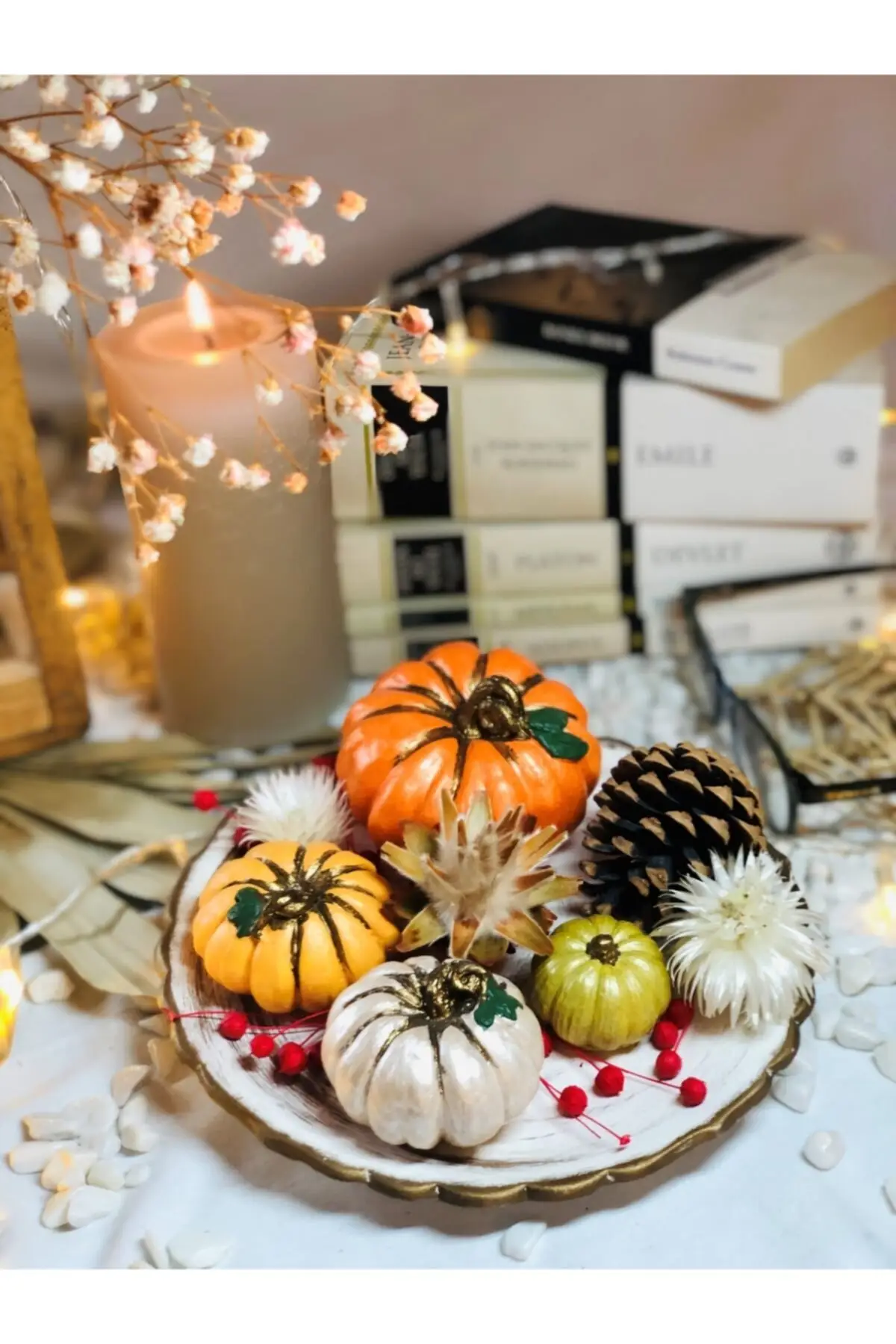 

Resin Mummy Pumpkin Figurine for Home Table Decor Halloween Party, Halloween Pumpkin Decorations Indoor
