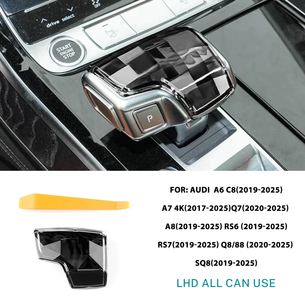 

Для Audi A6/RS6/RS7/C8/A8/SQ8 (2019-2025) A7 4K (2017-2025) Q7/Q8/S8 (2020-2025) сменная крышка ручки переключения передач с кристаллами LHD автомобиля