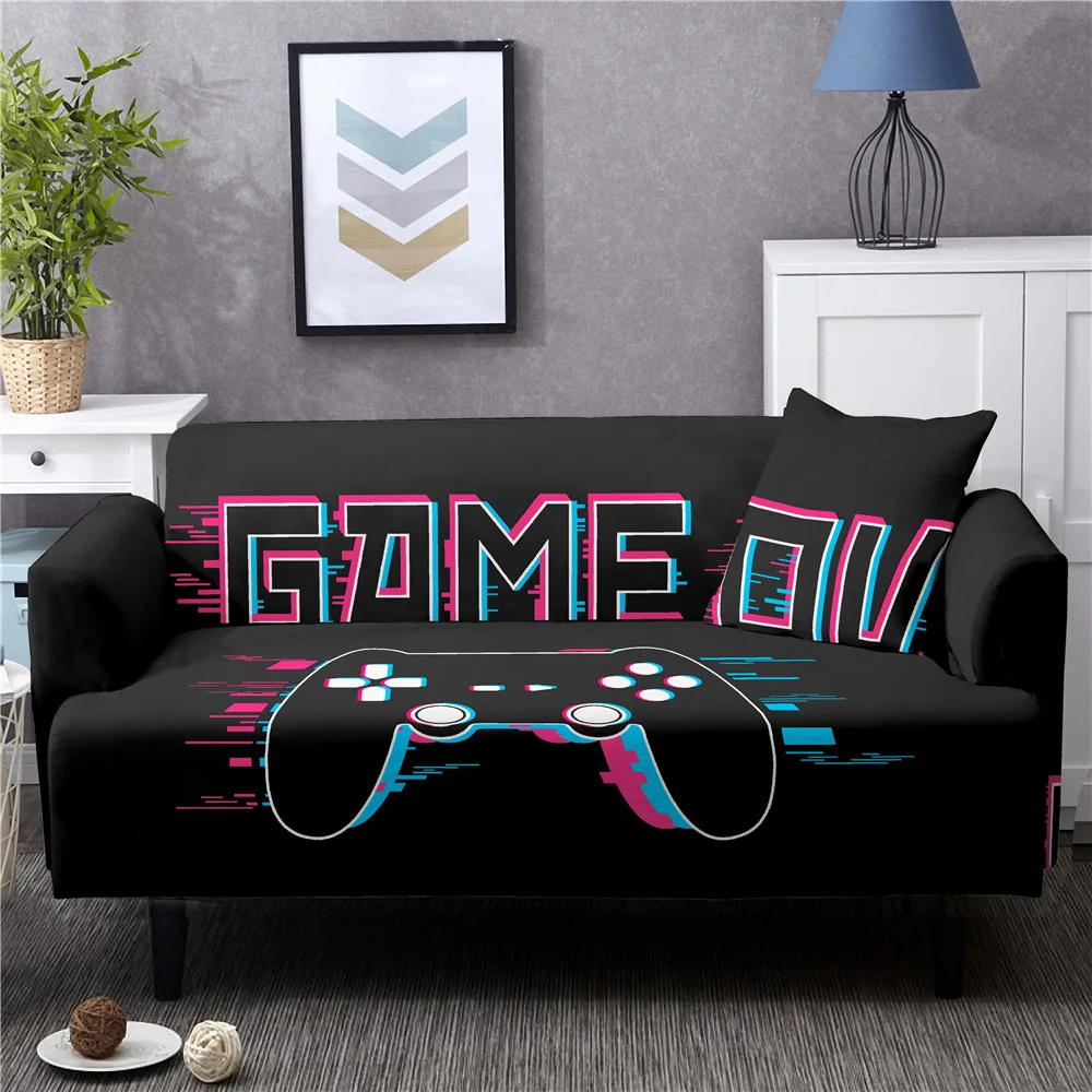

Anime Cartoon Game Machine Pattern Printing Elastic Spandex Sofa Cover Multi-functional Living Room Decor Corner Sofa Protector