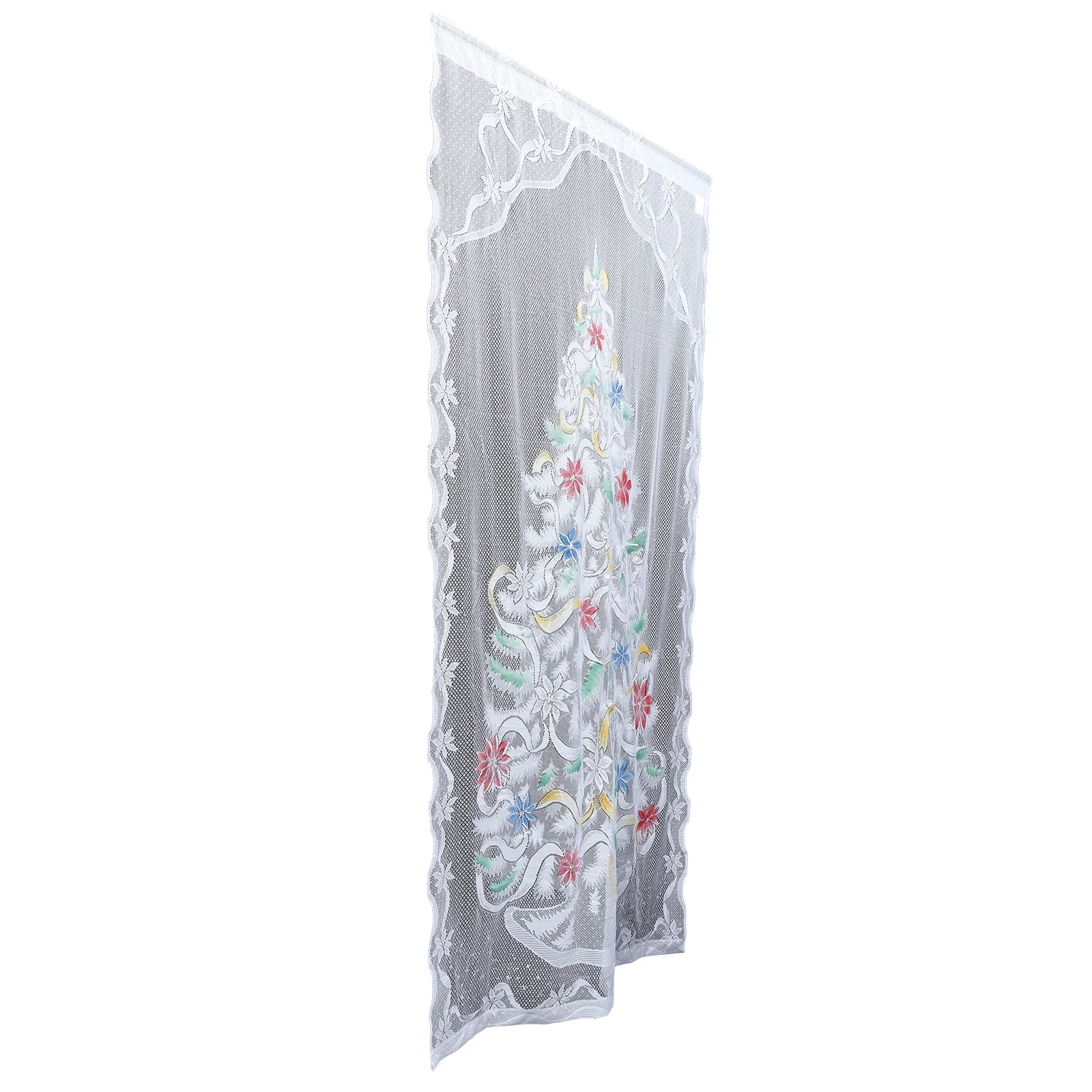 

1 Set Creative LED Curtain Decor Christmas Themed Ornament Lace Curtain Pendant
