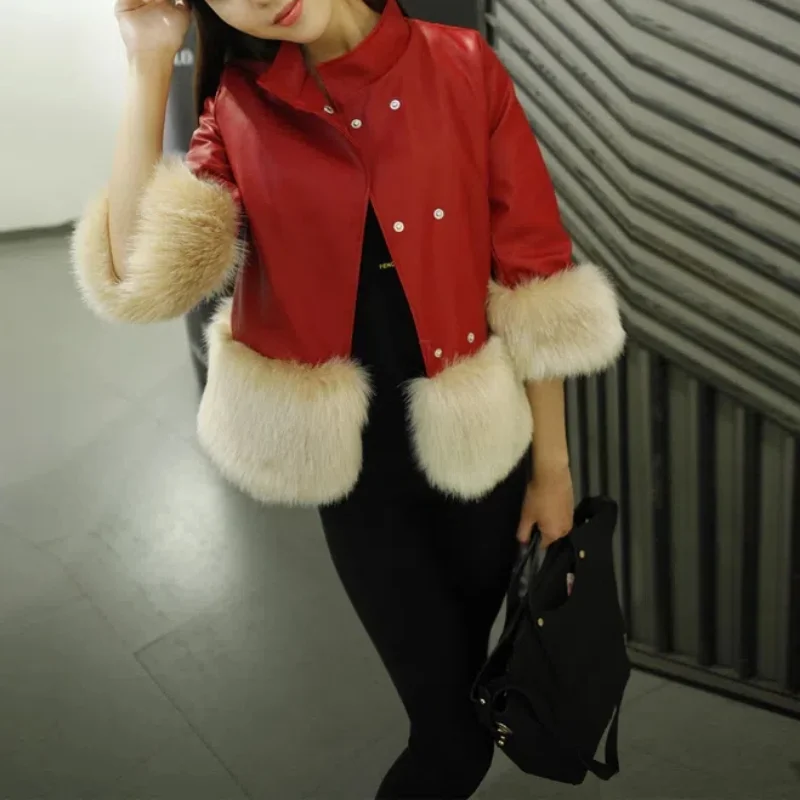 Brand New Big Fur Collar Winter Coat Women Fashion Warm Thick Loose Parkas Casual Hooded Long Sleeve Faux Fur Jacket Coats Mujer