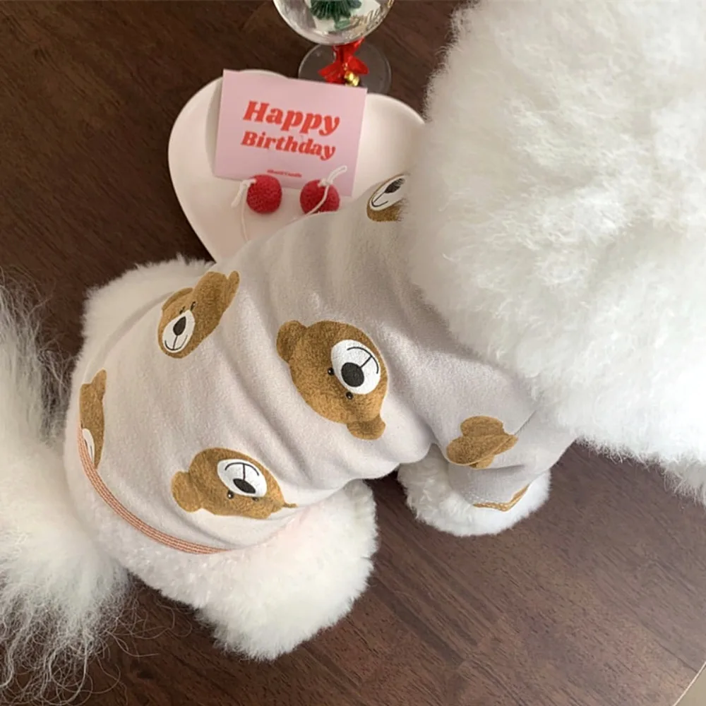 

Puppy Clothes Autumn Winter Cute Cartoon Sweater Pet Fashion Desinger Clothes Small Dog Soft Pajamas Schnauzer Pomeranian Pug