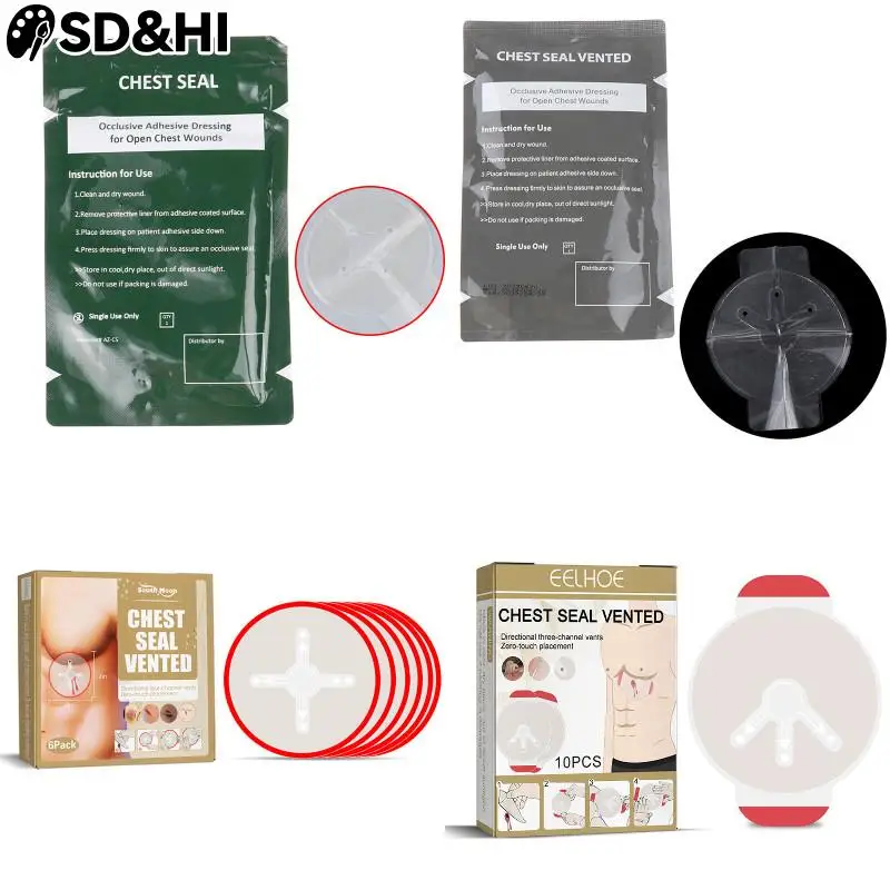 

Medical Chest Seal Vented For North American Rescue Wound Emergency Bandage First Aid Accessories Quick Hyfin Chest Seal