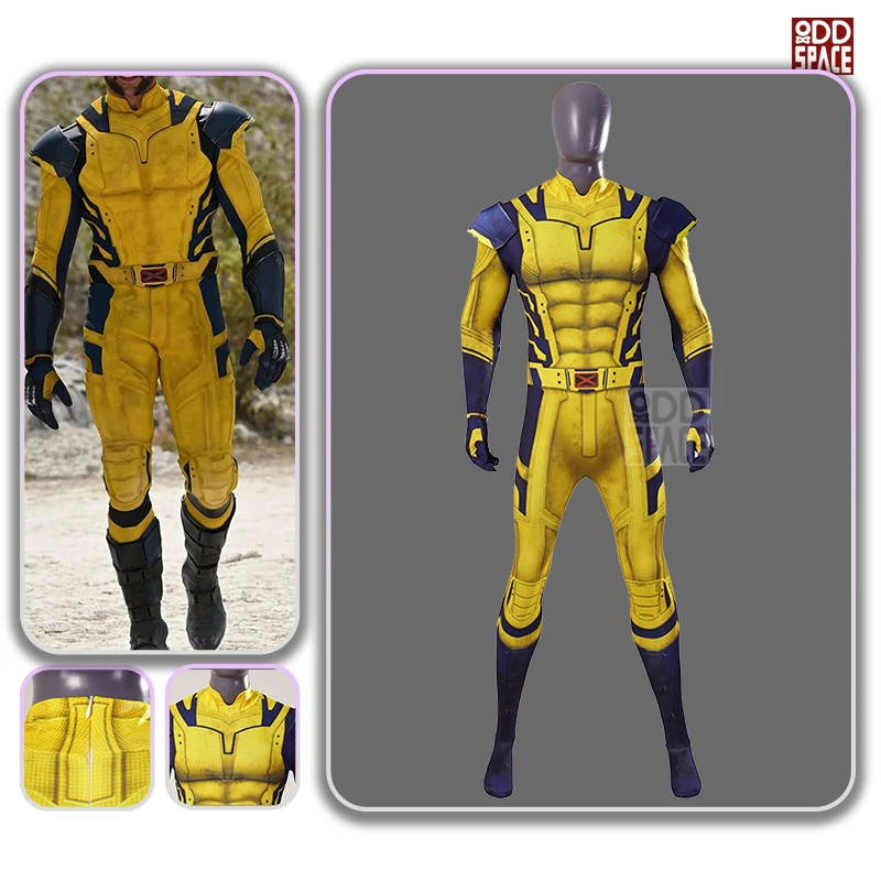 Deadpool Cosplay Anime James Howlett Logan Comic Superhero Cosplay Costume Anime Gold Battle Suit Claws Halloween Gifts
