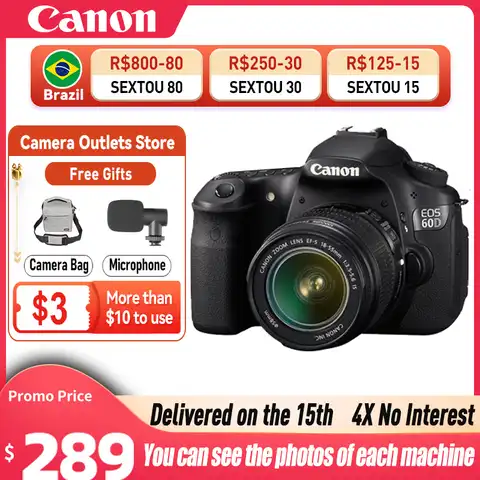 Камера Canon EOS 60D 70D 80D DSLR SLR цифровая компактная камера профессиональная фотокамера с высоким пикселем фотографика с фотографией с фотообъект...