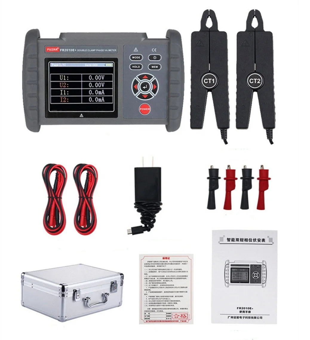 FR2010E + FR2010 умный двойной зажим фазовый вольтметр напряжение ток коэффициент