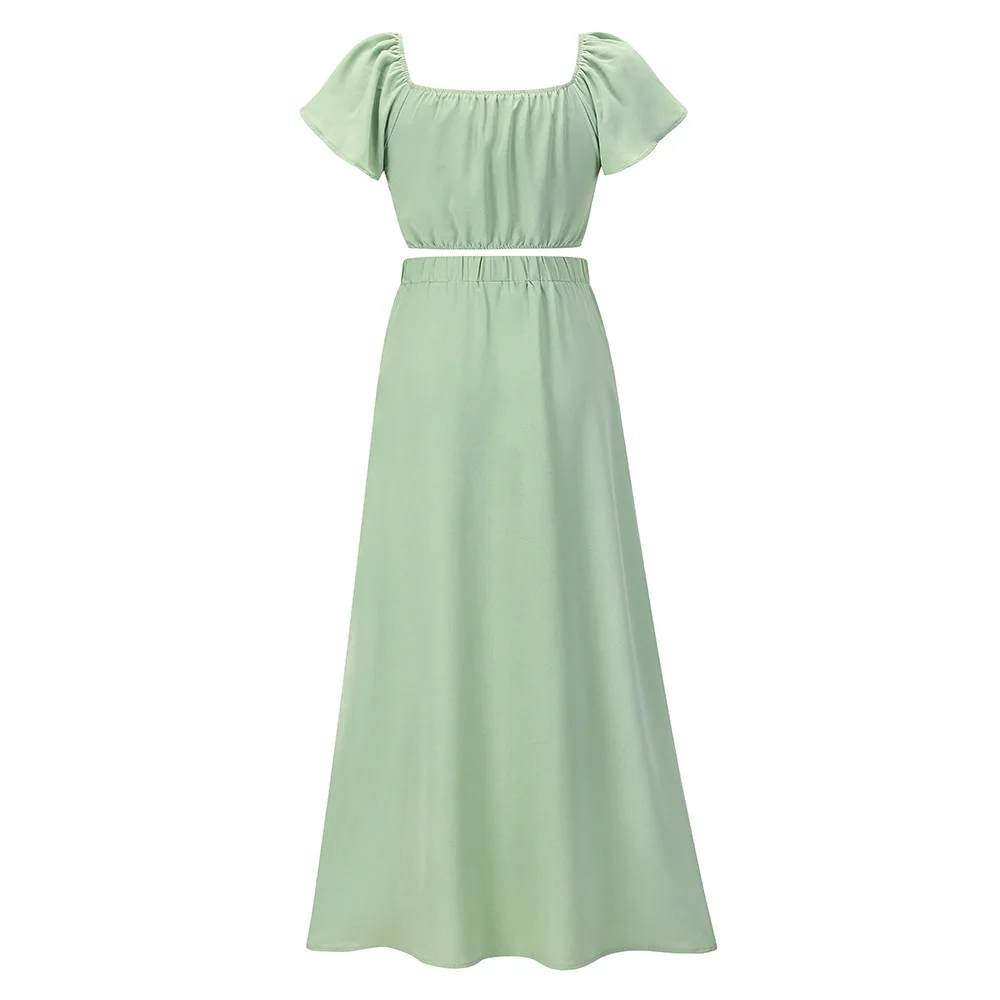 Женский комплект из двух предметов шифоновый топ на бретельках и юбка с высокой