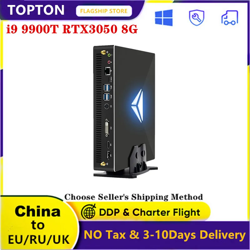 Topton новый игровой мини-ПК Nvidia RTX 3050 8G GDDR6 Intel Core i9 i7 i5 2 * DDR4 M.2 NVMe SSD настольный