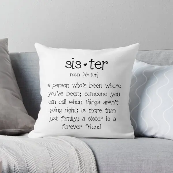 

Sister Printing Throw Pillow Cover Car Soft Decorative Comfort Fashion Square Office Waist Home Bed Anime Pillows not include