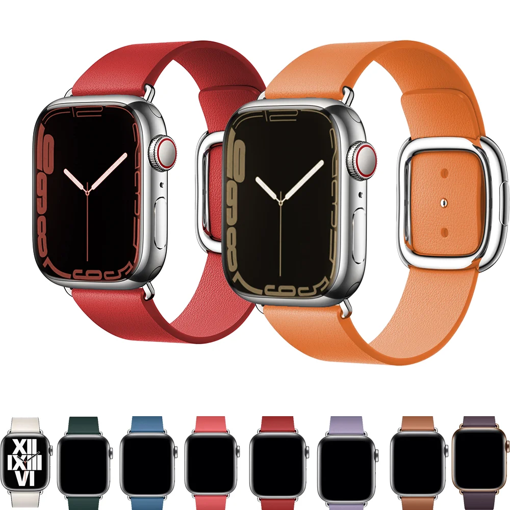 

Ремешок кожаный для Apple Watch band 45 мм 41 мм 44 мм/40 м 42 мм/38 мм