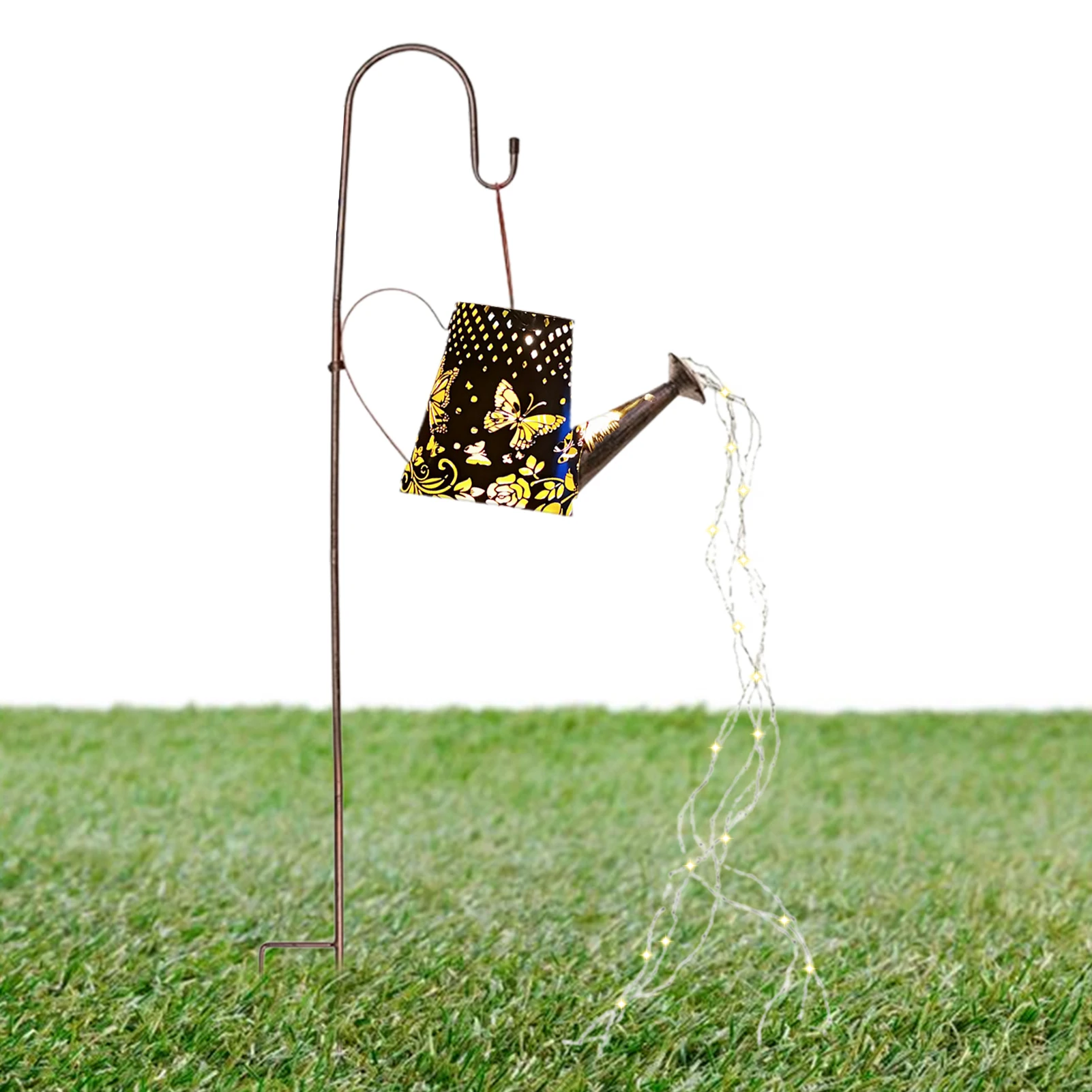 

Полив на солнечной батарее со встроенной подсветкой, наружная гирлянда, металлический полив на солнечной батарее, садовый светильник на со...