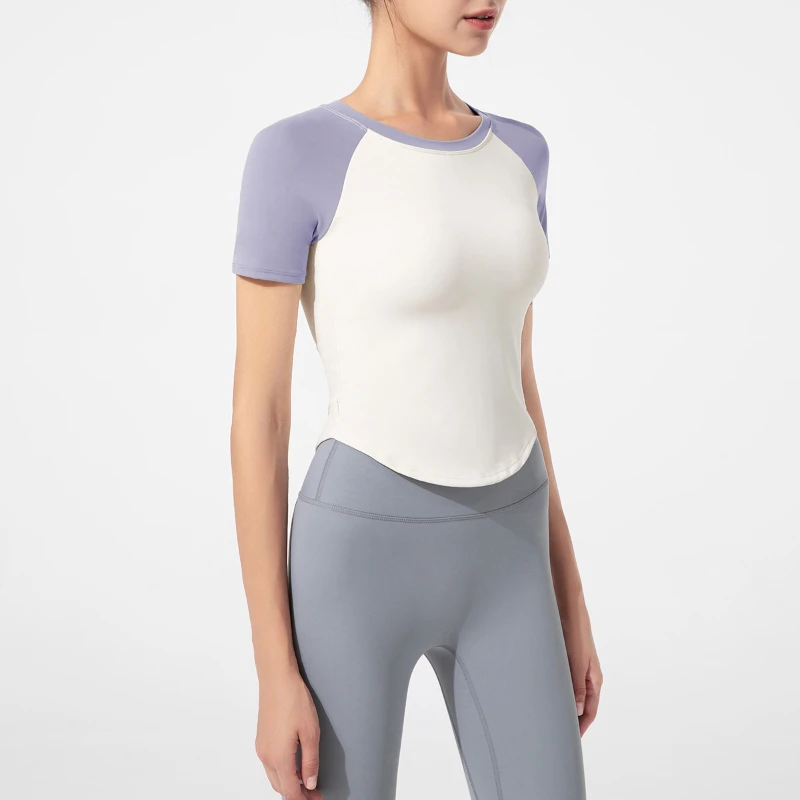 

h-Yoga Clothes Women's Short-Sleeved Sports Running Fitness Top Sport Top Gym Top Women