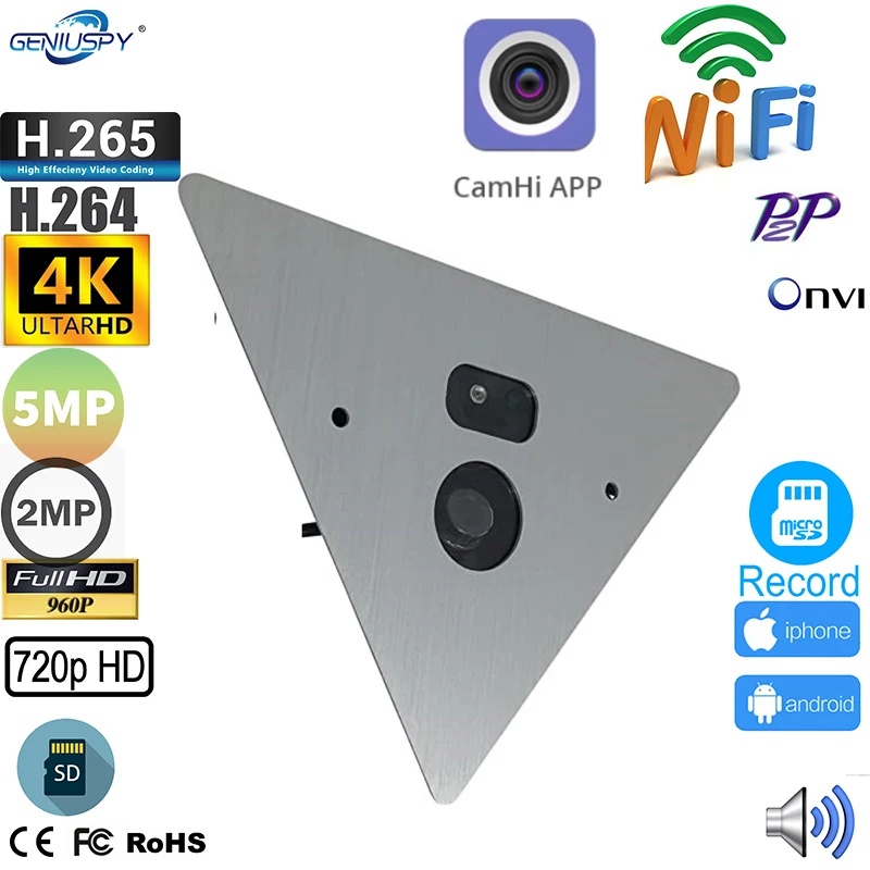 

P2P On vif Camhipro Wide Angle 2MP 5MP 4K 8MP IR Night Vision Lift Elevator Wifi IP Camera Wireless With Audio And TF Card Slot