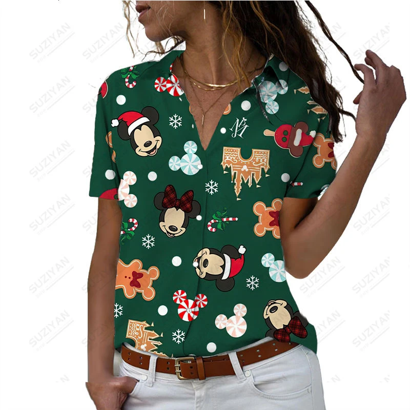 Disney-Chemise décontractée à manches courtes de dessin animé imprimé 3D mignon большая сорочка hawaïenne кардиган