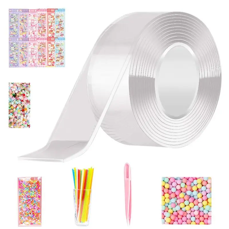

Nano Bubble Tape Toy Tape Toy For Blowing DIY Bubbles Multi-Purpose PET Material DIY Craft Pinch Toy For School Home Travel And