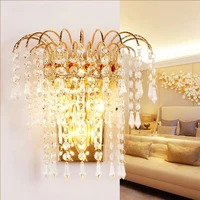 luxury crystal chandelier wall lights modern led bedroom bedside gold wall lamps silver corridor aisle european sconces ac220v