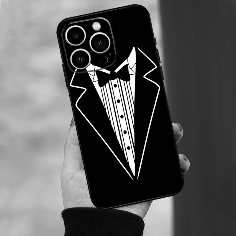 Фото Чехол для телефона с рубашкой и галстуком для iPhone 15 16 Pro Max 12 13 Mini 11 14 Pro Max XR 16 15 Plus 16e, задняя крышка №4