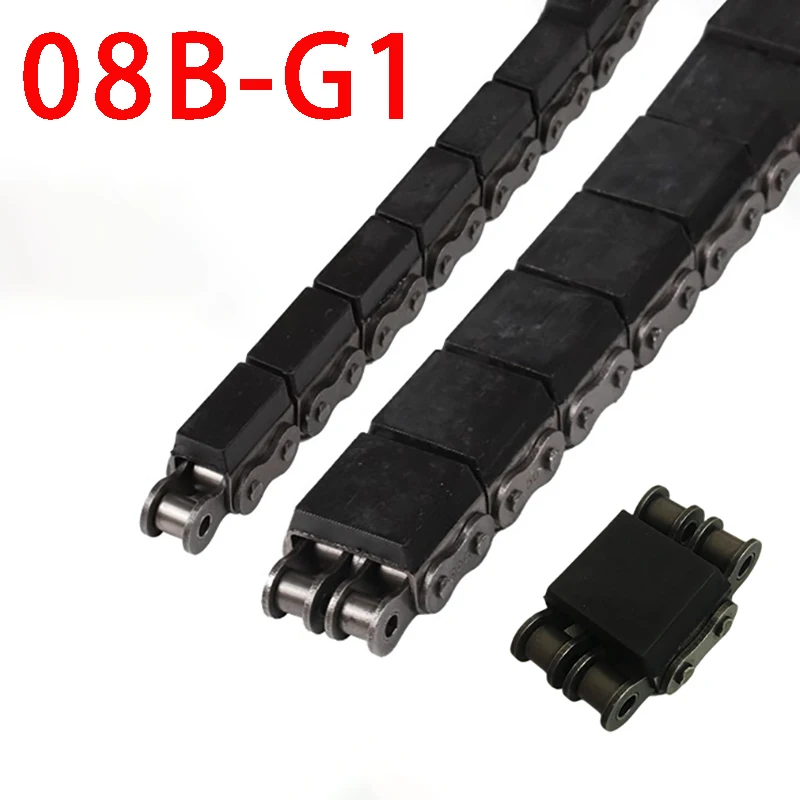 

Конвейерная роликовая цепь 08B-G1 длиной 1 метр, промышленная приводная цепь трансмиссии с U-образной резиновой крышкой, 1 шт.