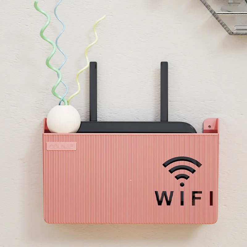 

Домашний и офисный ящик для хранения Wi-Fi роутера, настенный подвесной органайзер для кабелей питания без отверстий, Цветная Пластиковая Пол...