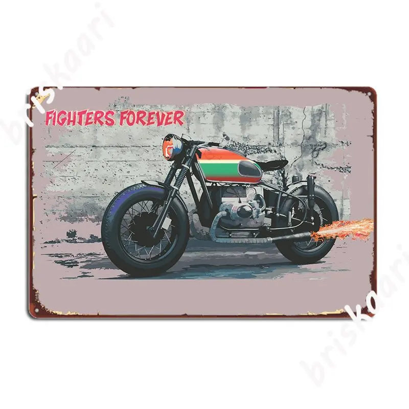 

Борьба навсегда монстр Мотоцикл Металлический Знак Персонализированный бар пещера стена роспись жестяные пластинки знак плакат