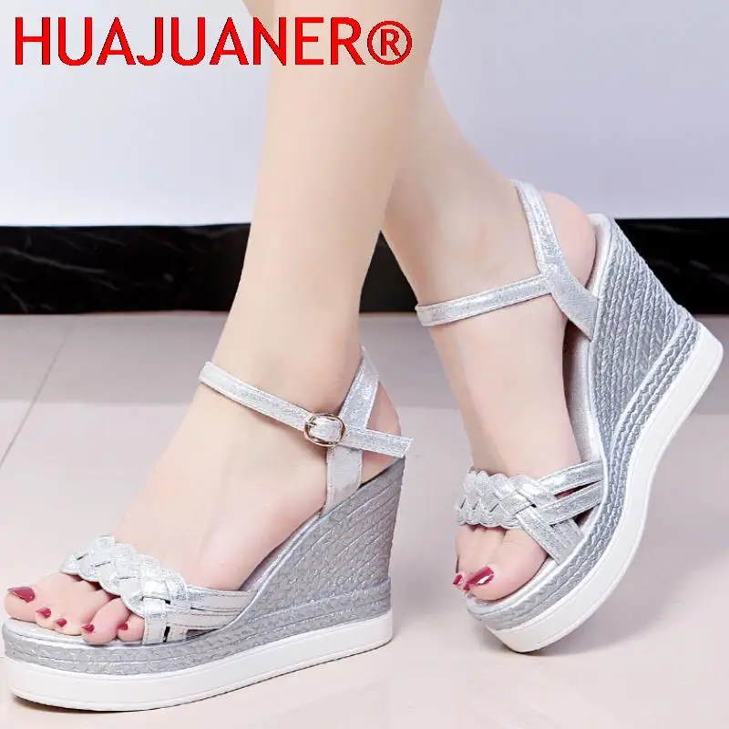 2022 Female Fashion Open Toe Sandals Dress Silver Sandals Women Wedges  Platform Party Shoes Woman Womens Platform Heels | АлиЭкспресс