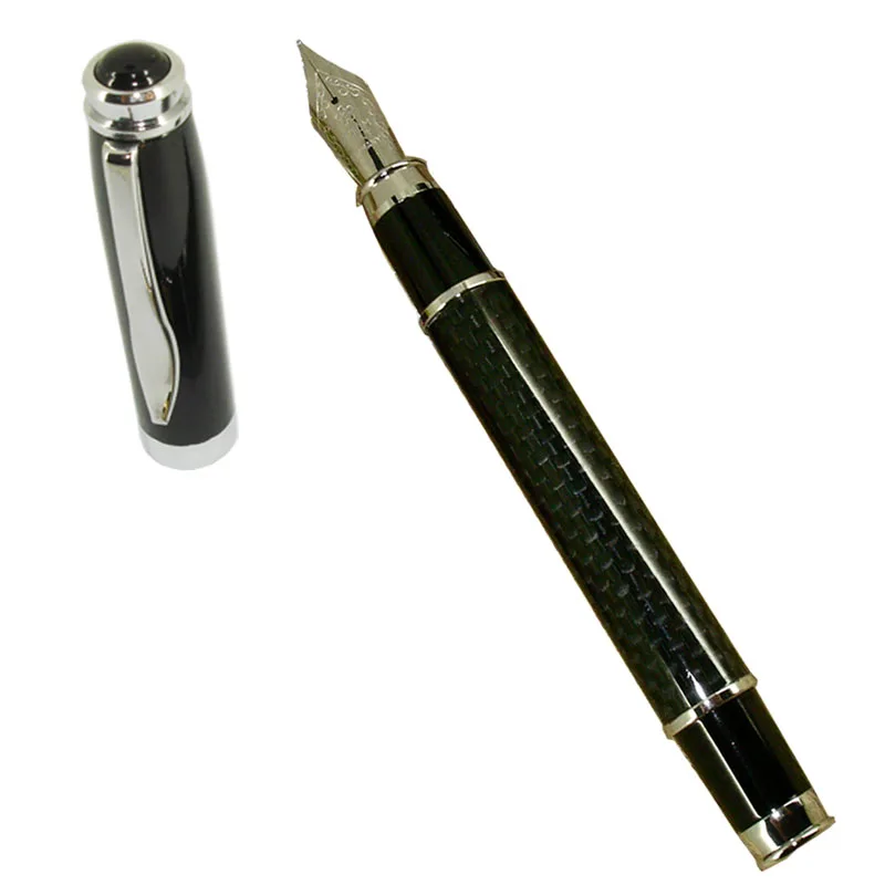 

Luxious Carbon Fiber Fountain Pen Liquid Ink Pens with Pump Cartridge Office Business for Father's Day Gift School Stationery