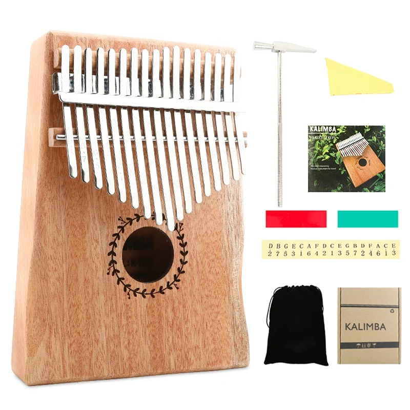 

17 Keys Kalimba Thumb Piano 17-Tone Wooden Thumb Piano Mahogany Instrument With Tune Hammer