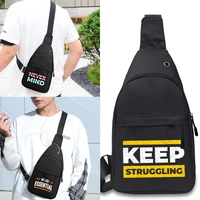 fashion shoulder chest bag crossbody bag waist pack messenger pack for male print phrase pattern shoulder travel sling bag