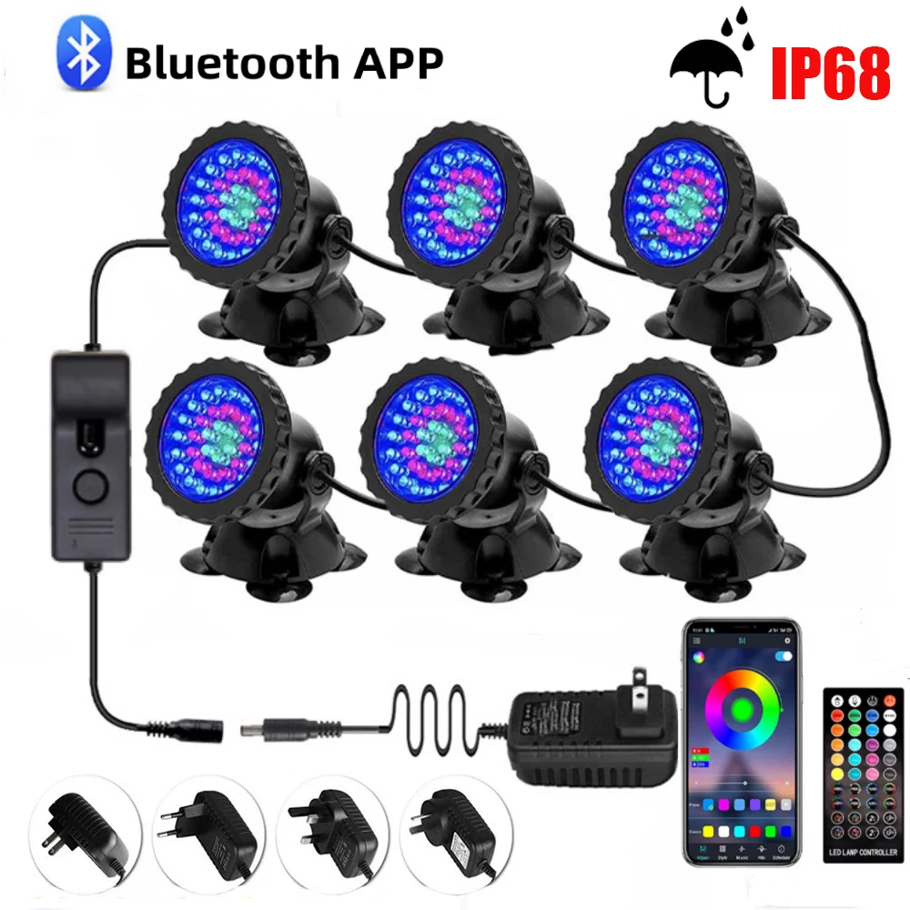 Водонепроницаемый RGB-светильник для бассейна, бассейна, фонтана, пруда ...
