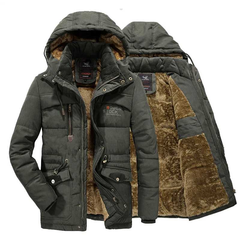 Parka Men Coats Winter Jacket Men Thicken Hooded Waterproof Outwear Warm Coat Casual Mens Jackets Overcoat Fur Thicking Coat