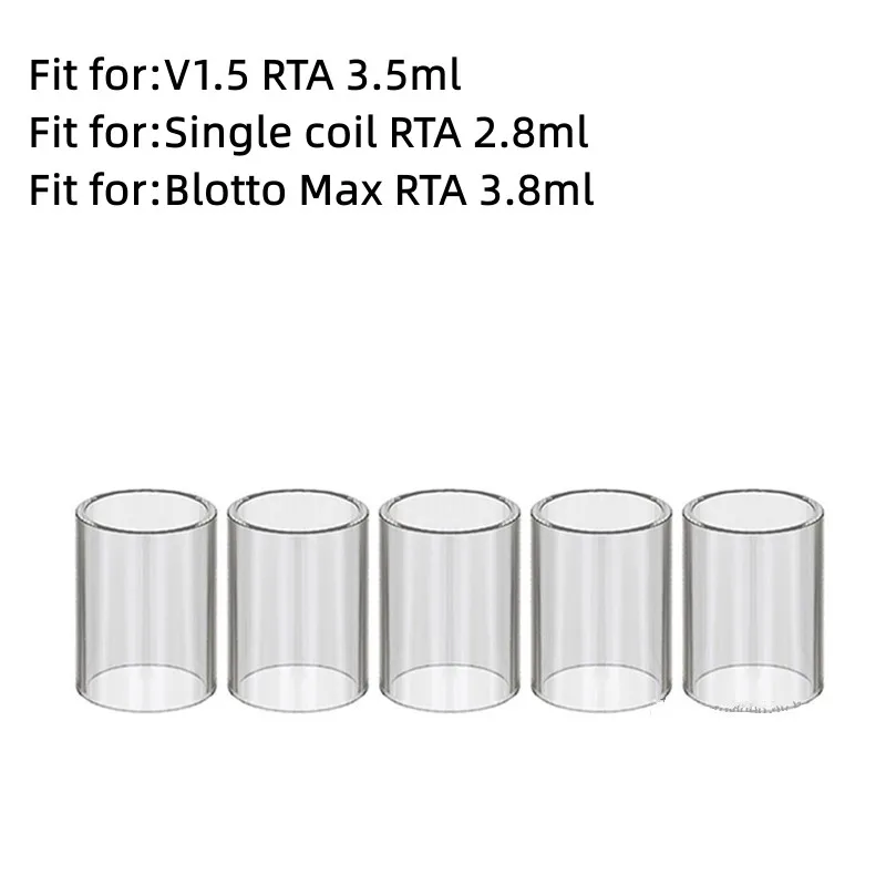 

YUHETEC 5PCS Straight Glass Tube for DOVPO Blotto V1.5 RTA/Blotto Single Coil RTA/Blotto Max RTA Pod Glass