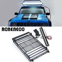 RCBENECO RC Car 232*153mm Luggage Carrier Roof Rack with LED Light Bar for Axial SCX10 1/10 RC Crawler Car Upgrade Parts