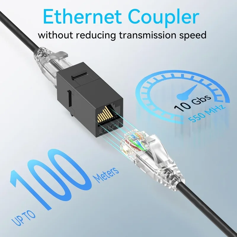 Фото 2-10 шт. RJ45 Cat6 Keystone Coupler, сетевой удлинитель CAT6, адаптер-разъем, двойной прямой соединитель для Ethernet-кабелей LAN №2